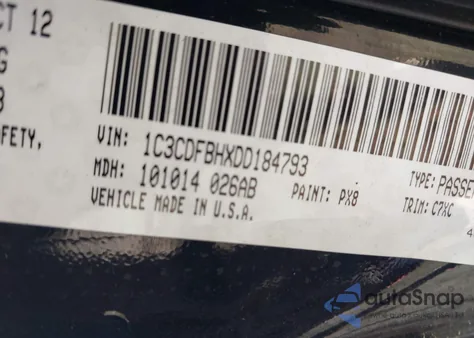 2013 Dodge Dart Rallye z USA, uszkodzony, nr VIN 1C3CDFBHXDD184793